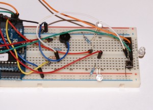 Physical connection on a breadboard